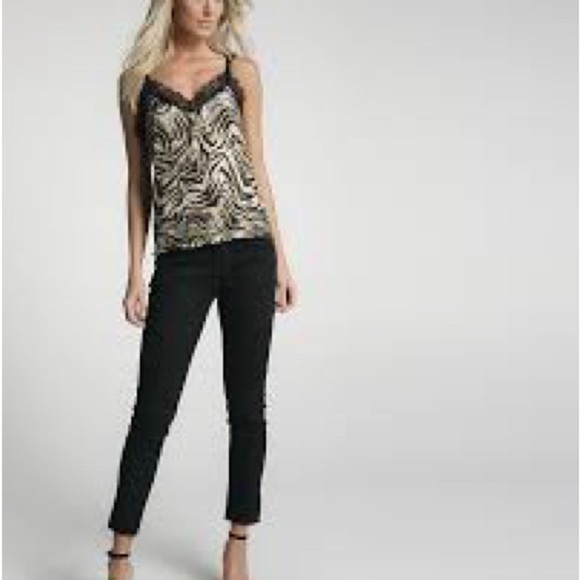 Zebra Print Lace Trim Cami - Picture 3 of 8